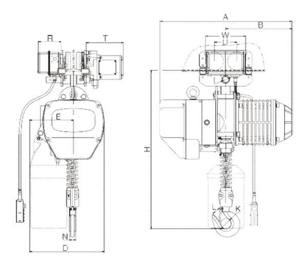 Tecle Eléctrico de Cadena de 3 fases Modelo ECHKT - Image 2